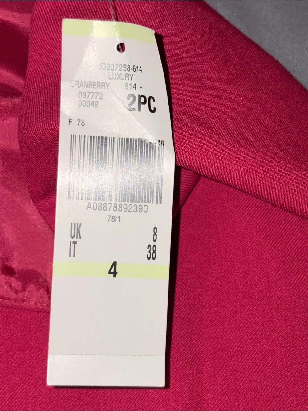 NWT Anne Klein Pink Cranberry Pencil Skirt Size 4 Career Office Stretch - Picture 6 of 6